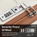 imiomo 3 Piece Luggage Sets,Suitcase with Spinner Wheels,Luggage Set Clearance for Women, Lightweight Rolling Hardside Travel Luggage with TSA Lock (Beige, 5PCS)