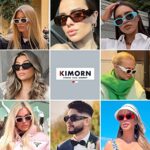 kimorn Rectangle Sunglasses for Women Men Trendy Retro Trendy Sun Glasses 90’s Vintage Square Frame K1307 (Tortoiseshell Frame Brown Lens)