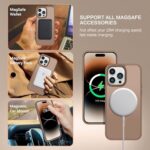 BENTOBEN Magnetic for iPhone 14 Pro Case [Compatible with Magsafe] Translucent Matte 14 Pro Phone Case Slim Shockproof Women Men Girls Boys Protective Cover Cases for iPhone14 Pro 6.1″, Deep Brown