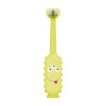 Dr. Brown’s ToothScrubber Toddler Toothbrush, Triple-Sided Training Toothbrush with Suction Cup Base, Green Monster, Baby Oral Care, Ages 1-4 Years