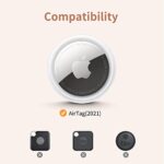 UNBREAKcable Apple AirTag Holder – 4 Pack [Fit Tightly Design] [Easy to Install] [Hold Air Tag Securely] Waterproof TPU Shell Protective Case with All Metal Keychain Key Ring Clip (Black&Brown)