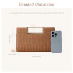 GOKTOW Straw Clutch Top Handbags Raffia Bag Purse Woven Tote CrossBag for Women Beach Summer Travel 2024,Brown