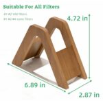 Ikedas #2 Rubber Wood Coffee Filter Holder, Stylish Coffee Bar Accessories Storage Solution- Securely Holds Coffee Filters, Perfect Coffee Bar Decor, Coffee Filter Holders for Counter, Brown Color
