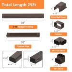 GCGOODS 4in 25ft Mini Split Line Set Cover Kit, Decorative PVC Lineset Cover for Ductless Mini Split Air Conditioner Heat Pump System and Central Air Conditioner, Brown