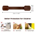 8 Pack Brown Child Safety Cabinet Locks – Viaky Adjustable Straps Baby Proof Latches for Drawers, Oven, Refrigerator, Toilet Seat, Closet and Cupboard, Free 9 Extra Strong Adhesive Pads