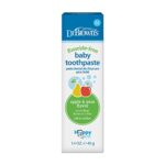 Dr. Brown’s Fluoride-Free Baby Toothpaste, Safe to Swallow, Apple Pear, 1-Pack, 1.4oz/40g, 0-3 years