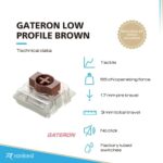 Ranked Gateron Ks-33 Low Profile v2 Key Switches for Mechanical Gaming Keyboards | Plate Mounted (Gateron Brown, 10 Pcs)