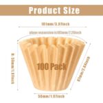 Velloray 100 Count Unbleached Coffee Filters, 4-5 Cup Natural Basket Coffee Filter Paper for 5 Cup Coffee Maker, Small Coffee Travel Brewer, Single Serve Coffee Pot