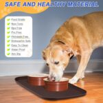 SMILOOL Silicone Pet Feeding Mat with Raised Edge, Dog Cat Bowl Mats for Food and Water, Pet Placemat for Floors Waterproof, 19” x 12” x 0.7” Dark Brown