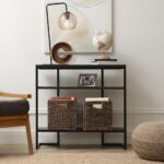 Casafield 10.5″ x 10.5″ Water Hyacinth Storage Baskets, Espresso – Set of 2 Collapsible Cube Organizers, Woven Bins for Bathroom, Bedroom, Laundry, Pantry, Shelves