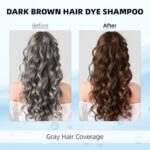 Ivnil Meidu Dark Brown Hair Dye Shampoo 3 in 1 for Women/Men Hair Color for Grey Coverage Seimi Permanent Instant Champu Para Canas Mujer for Men – Herbal Natural Dye Cover Gray