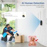 Guggre 1080P Wireless Video Doorbell Camera with Chime, Cloud Storage, Two-Way Audio, 2.4GHz Wi-Fi Support, Real-Time Alerts, Easy Installation, Night Vision (Brown)