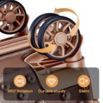 Joyway Carry on Luggage 20 Inch Luggage Set 3 Piece with Spinner Wheels,Hardside Carry on suitcase 22x14x9 Airline Approved with Combination Lock, Brown