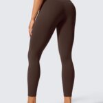 CRZ YOGA Womens Butterlift High Waisted Workout Leggings 25″ – Pilates Gym Athletic Yoga Pants Buttery Soft Hot Fudge Brown Medium