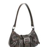 Verdusa Women’s Y2k Purse Top Handle Shoulder Bag Buckle Punk Hobo Clutch Purses Bags Brown One-Size