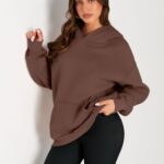 EFAN Womens Hoodies Oversized Sweatshirts Pullover Fleece Sweaters Long Sleeve Winter Fall Outfits Fashion Y2k Clothes Brown M