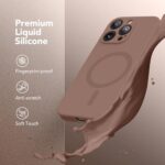 SuydanBox Magnetic for iPhone 14 Pro Case, Compatible with MagSafe, [Full Camera Protection][Screen Protector] Silicone Shockproof Protective Phone Case for iPhone 14 Pro 6.1″, Brown-A