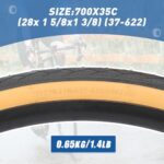 WEEROCK 700C Bike Tire 2 Pack 700 X 35C Gravel Bicycle Tires Brown Wall Side with Inner Tube for Road Bicycle Foldable Replacement Tyres