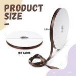 Mlurcu Brown Satin Ribbon 3/8 Inch Thin Brown Ribbon 100 Yards Double Faced Satin Ribbon Brown Silk Fabric Ribbon Brown Ribbon for Gift Wrapping Wedding Flower Bouquet Hair Bows Crafts