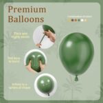 BAUANOOY Green and Brown Balloons, 60pcs 12 Inch Safari Balloons with Sage Green Brown Nude Metallic Gold Latex Balloons for Jungle Forest Baby Shower Birthday Party Decorations