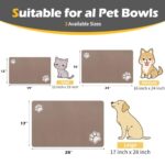 Pet Feeding Mat-Absorbent Dog Mat for Food and Water Bowl-Dog Accessories Pet Supplies-Dog Water Bowl for Messy Drinkers-No Stains Quick Dry Dog Water Dispenser Mat (12″x19″, Brown)
