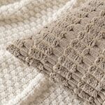 MIULEE Pack of 2 Corduroy Decorative Throw Pillow Covers 18×18 Inch Soft Boho Striped Pillow Covers Modern Farmhouse Home Decor for Sofa Living Room Couch Bed Light Brown