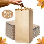 Generic 30 Gallon Lawn Bags, 25 Brown Paper Leaf Bags, Heavy Duty, Tear Resistant, For Wet and Dry Leaves, Weeds, Trash, Yard Waste