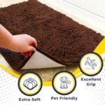 Muddy Mat® Shown on TV – Super Absorbent Microfiber Dog Door Mat for Muddy Paws, Non-Slip Washable Pet Rug, Quick Dry Chenille Entryway Carpet, Machine Washable Indoor Outdoor mat, Brown 30″x19″