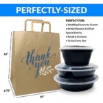 Reli. Brown Paper Bags w/Handles | 100 Pcs Bulk | 10″x6.75″x12″ | Paper Thank You Bags, Kraft | Printed | Shopping, To Go, Thank You Gifts, Wedding | 25% Larger Than 10″x 5″x13″