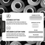 WeciBor Men’s Dress Seamless Cotton Crew Socks, 6 Pack Brown Geometric, Size 7-12