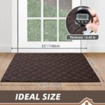 BEQHAUSE Dirt Trapper Door Mat 32″ x 48″, Non-Slip Washable Doormats Welcome Mat, Dirt Resistant and Absorbent Entrance Mat, Low Profile Floor Mats for Front Back Door, Entryway, Brown