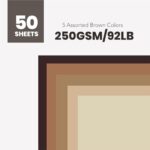 BearBoss Brown Cardstock Paper 8.5×11 50 Sheets, Heavyweight 92lb Cover for Crafts DIY Cards Making
