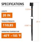Eletoo 20 Inch Brown Zip Ties Heavy Duty 200 Pack, 2024 New Patented Design,110 LBS Tensile Strength, Self-Locking Nylon PA66 UV Resistant Cable Ties for Indoor and Outdoor Use