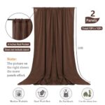 10 x 10 Feet Brown Backdrop Curtain for Partie, Background Curtains for Photoshoot, Birthday, Wedding, Halloween, Thanksgiving, Christmas, New Year Party Decorations 5Ft x 10Ft, 2 Panels