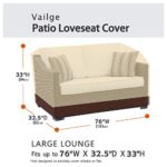 Vailge 2-Seater Heavy Duty Patio Bench Loveseat Cover,100% Waterproof Outdoor Sofa Cover, Lawn Patio Furniture Covers with Air Vent, Medium(Standard), Beige & Brown