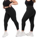 SINOPHANT Plus Size Leggings for Women, High Waisted Tummy Control Buttery Super Soft Black Yoga Pants for Workout(Full Length Brown,3X-Large)