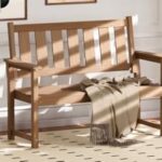 ACUEL HDPE Memorial Bench – 50” Weatherproof Durable Outdoor Bench, 2-Person Park Bench, Easy to Move, Multi-Purpose Design Ideal for Porch, Patio, Church, and School (Brown)