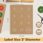 Koala Kraft Brown Round Labels 2 Inch, Printable Circle Stickers for Inkjet and Laser Printers, 300 Labels for Logo, Jar
