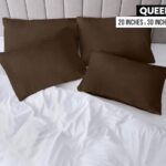 Utopia Bedding Queen Pillow Cases – Pack of 4 – Envelope Closure – Soft Brushed Microfiber Fabric – Shrinkage and Fade Resistant Pillow Covers Queen Size 20 X 30 Inches (Brown)