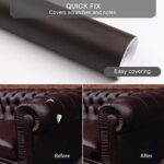 BSZHTECH Leather Repair Tape Self-Adhesive Leather Repair Patch for Couch Furniture Sofas Car Seats Advanced PU Vinyl Leather Repair Kit (Dark Brown, 3.9X79 inch)