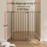 InnoTruth 36″ Extra Tall Baby Gate for Doorways, 28.9-42.1″ Wide Dog Gates for The House One-Hand Opening, Taller Gate for Big Dog Gates for Stairs, Hallways, Bedrooms, Easy Install Kid Gate,Brown