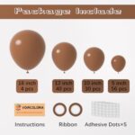 Voircoloria 130pcs Brown Balloons Different Sizes 18″ 12″ 10″ 5″ Dark Brown Party Latex Balloons for Birthday Baby Shower Gender Reveal Graduation Wedding Anniversary Party Decorations