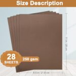 Silunkia 28 Sheets Coffee Color Cardstock 8.5 x 11 Construction Paper, 250gsm/92lb Premium Chocolate Brown Craft Paper Card Stock for DIY Card Making, Greeting Cards, Invitations, Party Decorations