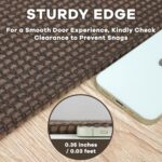 EARTHALL Woven Area Rugs 5×7 Ft Washable Living Room Rugs Non Slip Rubber Backed Dining Room Rug Braided Bedroom Rugs Indoor Floor Carpet for Living Room, Bedroom, Dining Room,Brown
