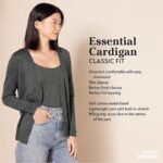Amazon Essentials Women’s Lightweight V-Neck Cardigan Sweater (Available in Plus Size), Brown, Large