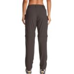 Womens Hiking Pants Convertible Quick Dry Stretch Lightweight Zip Off Outdoor Safari Pants with Cargo Pockets,2195,Brown,8