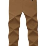 TBMPOY Men’s Lightweight Hiking Pants with Belt 5 Zip Pockets Waterproof Quick-Dry Travel Fishing Work Outdoor Pants Light Brown XXL