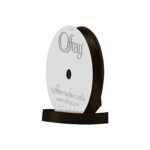 Offray 306017 3/8″ Wide Single Face Satin Ribbon, Brown, 6 Yds