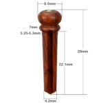 Blisstime 6pcs Rosewood Guitar Bridge Pins Inlaid Abalone Dot Acoustic Guitar Replacement Parts (yellow brown)