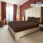 Utopia Bedding Queen Fitted Sheet – Bottom Sheet – Deep Pocket – Soft Microfiber – Shrinkage and Fade Resistant – Easy Care -1 Fitted Sheet Only (Brown)